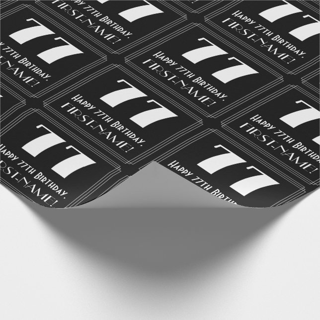 Papel De Regalo 77 Aniversario - Aspecto inspirado en el Art Deco  (Esquina)