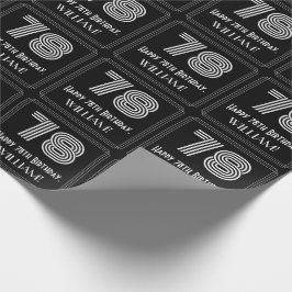 Papel De Regalo 78 Aniversario: Aspecto inspirado en el Art Deco "