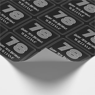 Papel De Regalo 78 Aniversario: Aspecto inspirado en el Art Deco "