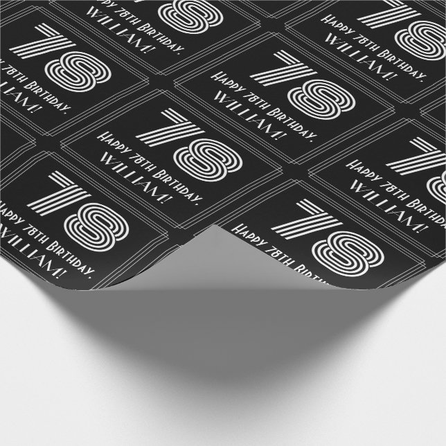 Papel De Regalo 78 Aniversario: Aspecto inspirado en el Art Deco " (Esquina)