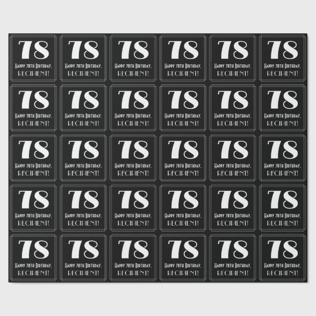 Papel De Regalo 78 Aniversario - Aspecto inspirado en el Art Deco  (Costura)