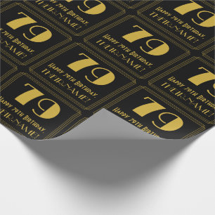 Papel De Regalo 79º cumpleaños ~ Art Deco Inspirado Aspecto "79",