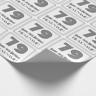 Papel De Regalo 79º cumpleaños: Estilo inspirado en el Art Deco "7