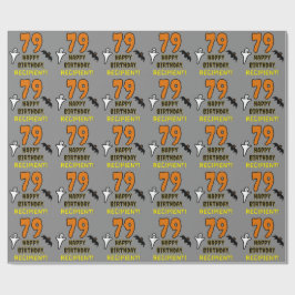 Papel De Regalo 79.º cumpleaños: Tembloroso tema de Halloween, nom