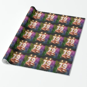 Papel De Regalo 79° cumpleaños con velas