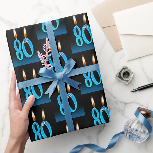Papel De Regalo 80.ª Velas de cumpleaños con ojos (Regalar)
