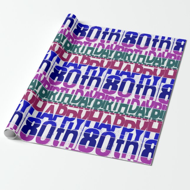 Papel De Regalo 80.º cumpleaños _ (Desenrollado)