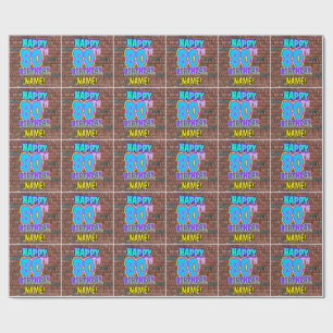 Papel De Regalo 80.º cumpleaños: Diversión, graffiti urbano ins