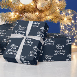 Papel De Regalo 80.º Nacimiento Nombramiento de la Armada Azul Pat