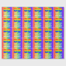 80° cumpleaños: Colorido, divertido patrón arcoiri