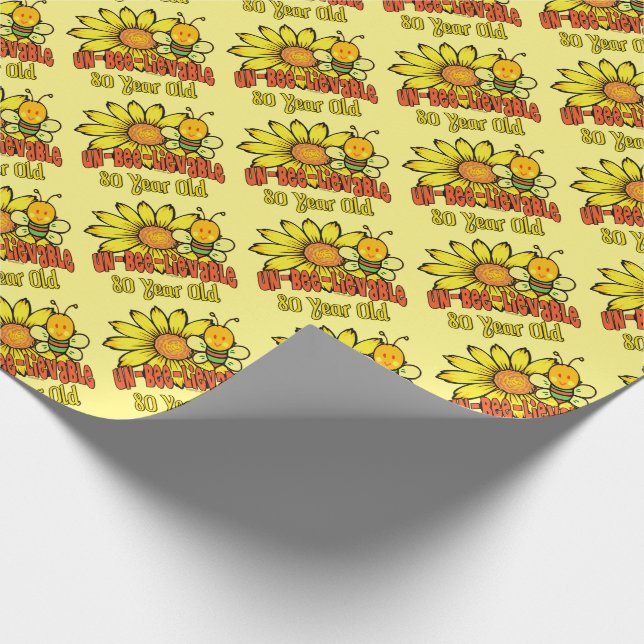 Papel De Regalo 80° cumpleaños - Increíble a los 80 años (Esquina)