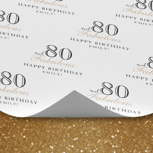 Papel De Regalo 80 y Fabulosa Mujer Elegante 80 cumpleaños