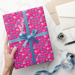 Papel De Regalo 80s Costume Vibrant pink Retro culture pop