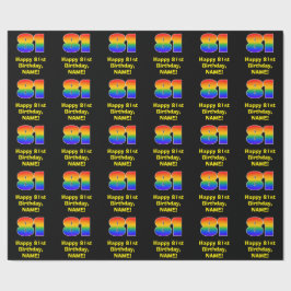 Papel De Regalo 81 Aniversario: Inspirado arcoiris divertido y col