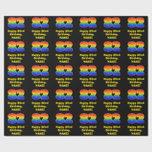 Papel De Regalo 82° cumpleaños: Inspirado arcoiris divertido y col