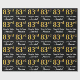 Papel De Regalo 83.ª Cumpleaños: Elegante y lujoso Faux Gold Look 