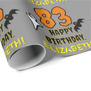 Papel De Regalo 83.ª Cumpleaños: Temática de Halloween espeluznant