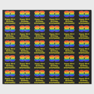 Papel De Regalo 83.º cumpleaños: Inspirado en el arcoiris divertid