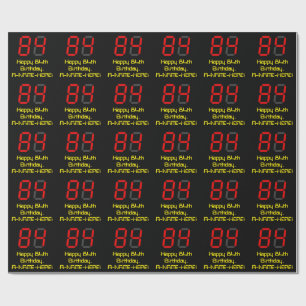 Papel De Regalo 84º cumpleaños: Red Digital Clock Style "84" + Nom