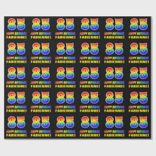 Papel De Regalo 85º cumpleaños: audaz, divertido, simple, arcoiris