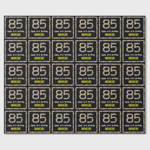 Papel De Regalo 85º cumpleaños: Flores florales número, nombre per