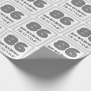 Papel De Regalo 86º cumpleaños: Estilo inspirado en el Art Deco "8