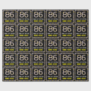 Papel De Regalo 86º cumpleaños: número de flores florales, nombre 