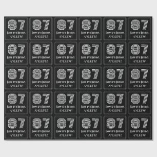 Papel De Regalo 87º cumpleaños: Art Deco inspirado look "87" con n