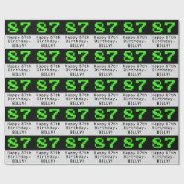 Papel De Regalo 87 cumpleaños - Nerdy / Geeky Style "87" y nombre