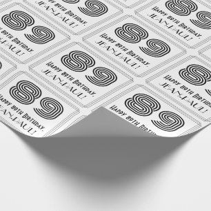 Papel De Regalo 89º cumpleaños: Estilo inspirado en el Art Deco "8