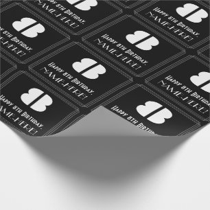 Papel De Regalo 8.º Cumpleaños: Estilo Art Decó Inspirado "8" Y No