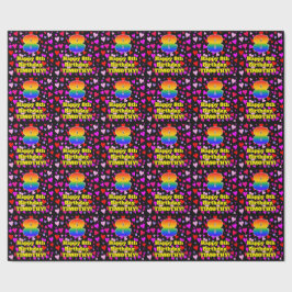 Papel De Regalo 8.º cumpleaños: Patrón de corazón amoroso, arcoiri