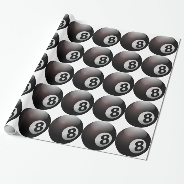 Papel De Regalo 8 Ball Billiard Pool (Desenrollado)