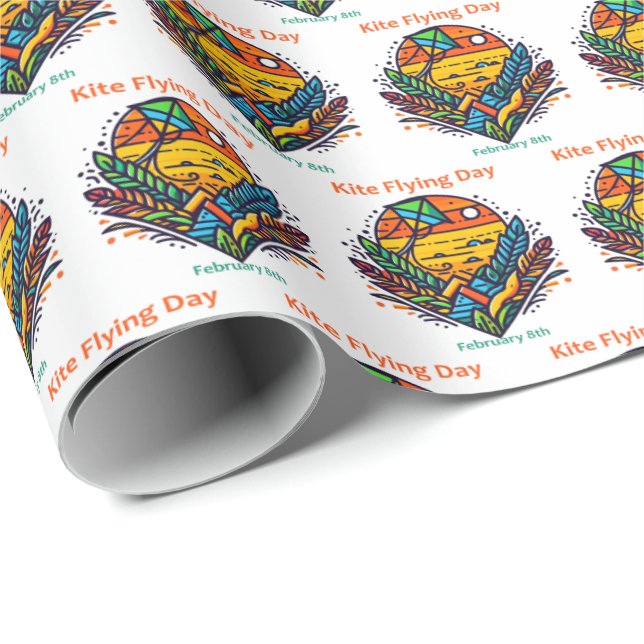 Papel De Regalo 8 feb. - Día del vuelo de cometas (Esquina del rollo)