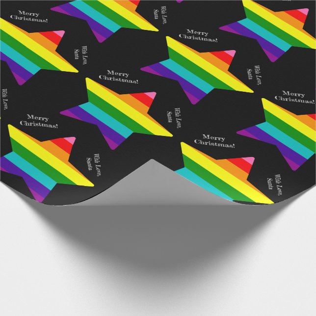 Papel De Regalo 8 tiras de bandera del orgullo LGBT: Navidades LGB (Esquina)
