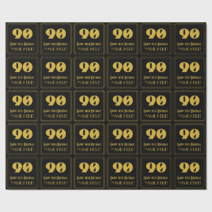 Papel De Regalo 90 Aniversario - Aspecto inspirado en el Art Deco 