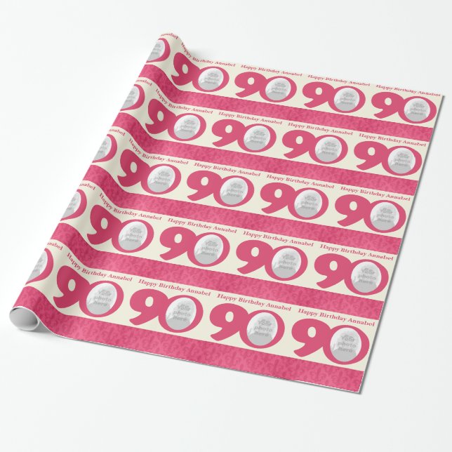 Papel De Regalo 90.o Embalaje rosado de la crema de la diversión (Desenrollado)