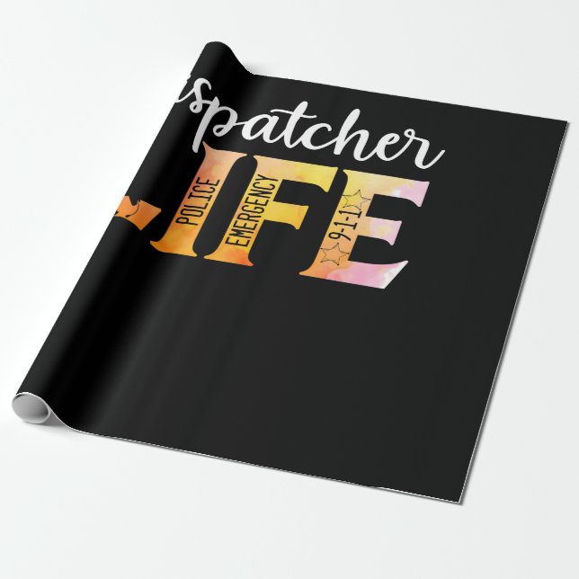 Papel De Regalo 911 Policía Dispatcher Life Gold (Desenrollado)