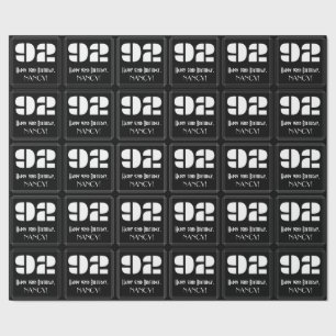 Papel De Regalo 92º cumpleaños: Aspecto inspirado en el Art Deco "