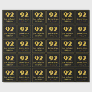 Papel De Regalo 92º cumpleaños - Aspecto inspirado en el Art Deco 