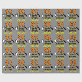 Papel De Regalo 93.ª Cumpleaños: Espantoso tema de Halloween, nomb