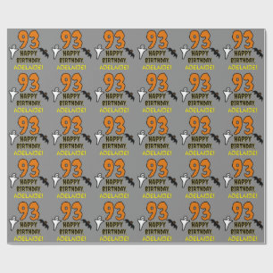 Papel De Regalo 93.ª Cumpleaños: Espantoso tema de Halloween, nomb