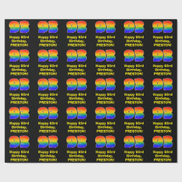 Papel De Regalo 93.º cumpleaños: Inspirado en el arcoiris divertid