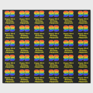 Papel De Regalo 93.º cumpleaños: Inspirado en el arcoiris divertid