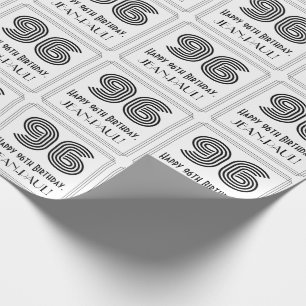 Papel De Regalo 96º cumpleaños: Estilo inspirado en el Art Deco "9