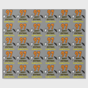 Papel De Regalo 97.º cumpleaños: Tembloroso tema de Halloween, nom