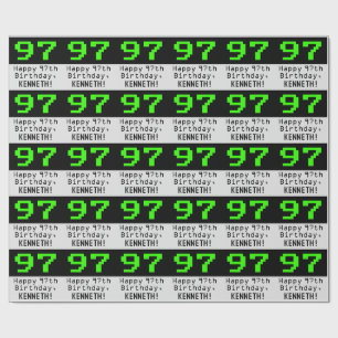 Papel De Regalo 97 cumpleaños - Nerdy / Geeky Style "97" y nombre