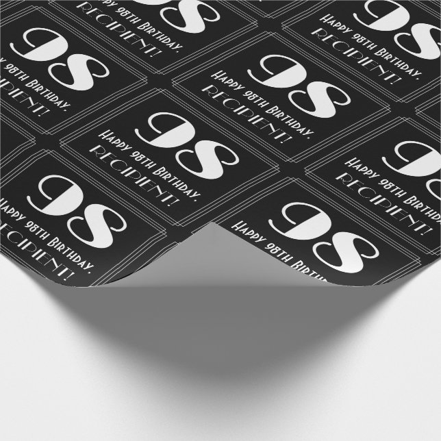 Papel De Regalo 98 Aniversario - Aspecto inspirado en el Art Deco  (Esquina)