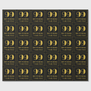 Papel De Regalo 99º cumpleaños ~ Art Deco Inspirado Aspecto "99",