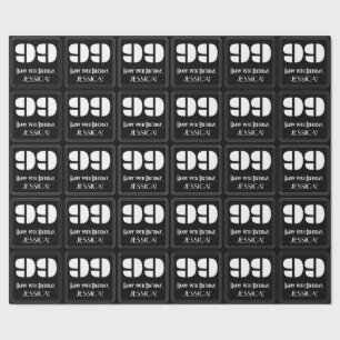 Papel De Regalo 99º cumpleaños: Aspecto inspirado en el Art Deco "